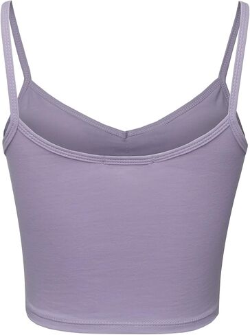 Womens Basic Yoga Cotton Longline V-Neck Padded Sports Bra Cami Crop Top in Saudi Arabia