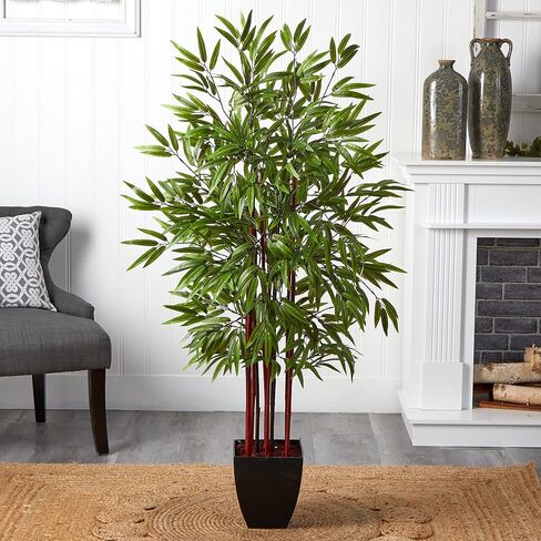 Nearly Natural 5ft. Bamboo Silk Tree with Planter in Saudi Arabia