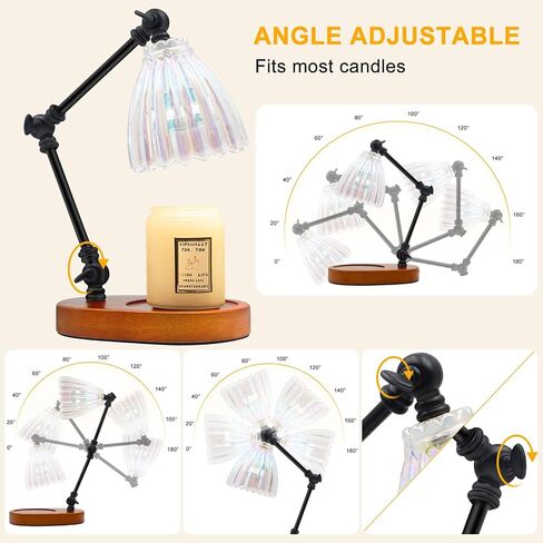Candle Warmer Lamp, Dimmable Flower Candle Lamp with Timer Dimmer Electric Candle Lamp with 2 Bulbs Gifts for Mom, Her Height Adjustable Wax Melt Warmer for Scented Candle Jars Bedroom Home in Saudi Arabia