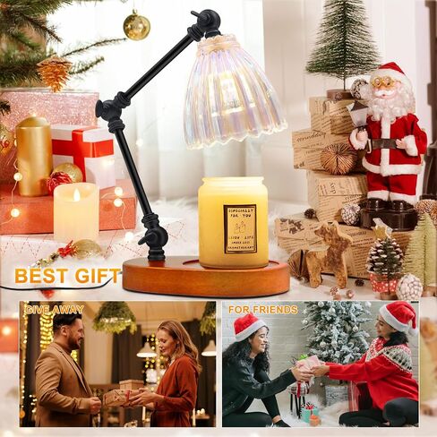 Candle Warmer Lamp, Dimmable Flower Candle Lamp with Timer Dimmer Electric Candle Lamp with 2 Bulbs Gifts for Mom, Her Height Adjustable Wax Melt Warmer for Scented Candle Jars Bedroom Home in Saudi Arabia