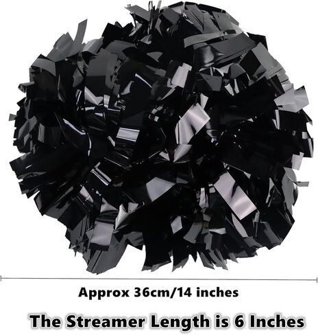 2 Pack 6 Inches Metallic Cheerleader Pom Poms with Baton Handle, Cheerleading Poms Cheer Pom Pom, Cheering Pom Poms for Team Spirit Sports Dance Party Cheering Kids Adults(Maroon and Silver) in Kuwait