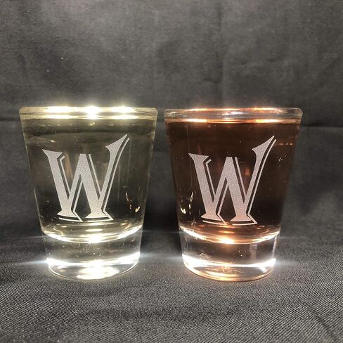 Monogram letters shot glass 1.5 oz set of 2 (B) in Saudi Arabia