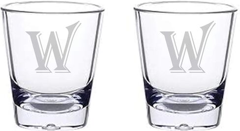 Monogram letters shot glass 1.5 oz set of 2 (B) in Saudi Arabia