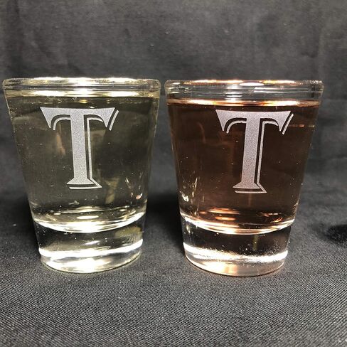Monogram letters shot glass 1.5 oz set of 2 (B) in Saudi Arabia
