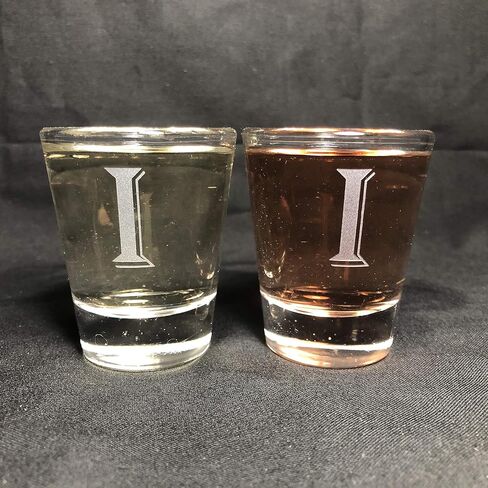 Monogram letters shot glass 1.5 oz set of 2 (B) in Saudi Arabia