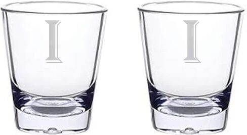 Monogram letters shot glass 1.5 oz set of 2 (B) in Saudi Arabia
