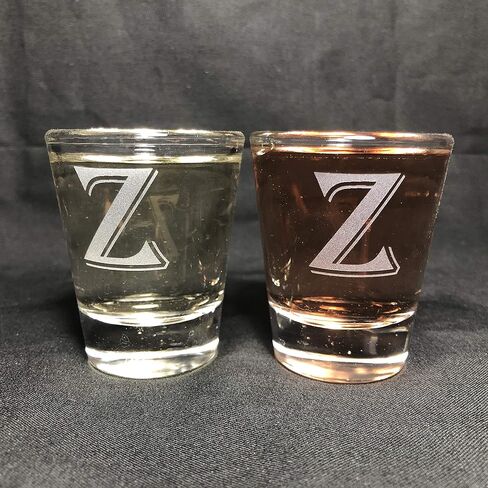 Monogram letters shot glass 1.5 oz set of 2 (B) in Saudi Arabia