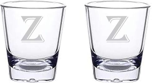 Monogram letters shot glass 1.5 oz set of 2 (B) in Saudi Arabia