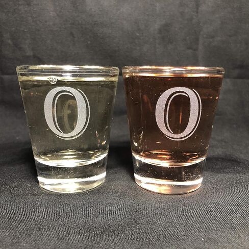 Monogram letters shot glass 1.5 oz set of 2 (B) in Saudi Arabia