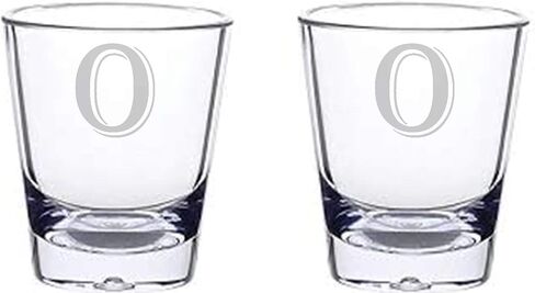 Monogram letters shot glass 1.5 oz set of 2 (B) in Saudi Arabia