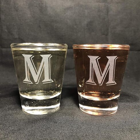 Monogram letters shot glass 1.5 oz set of 2 (B) in Saudi Arabia