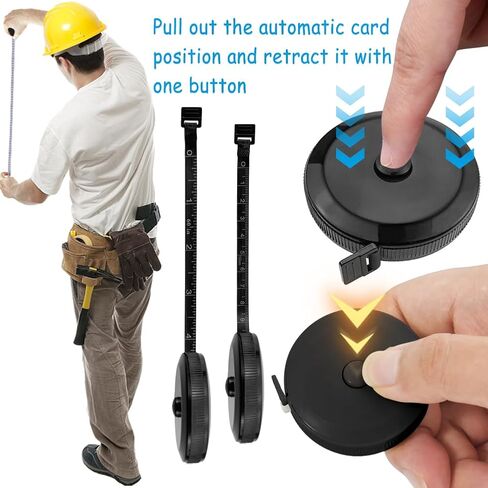 6 عبوات من شريط قياس الخياطة أسود محمول قابل للسحب لقياس ارتفاع الجسم وخياطة القماش وحياكة القماش 150 سم/60 بوصة مقياس مزدوج لخياطة قماش الملابس in Kuwait