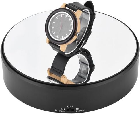 Rotating Display Stand, Black Electric Motorized Rotary Display Stand Surface 360¡ã Adjustable Rotating Speed Turntable Jewelry Holder for Display Display Jewelry Watch Cosmetic Digital Product in Saudi Arabia