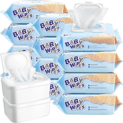 960 Count Baby Wipes Bulk with 2 Pcs Portable Dispenser Baby Wipes Sensitive Baby Wipes Anti Sensitive and Unscented Wipes for Sensitive Skin in Saudi Arabia