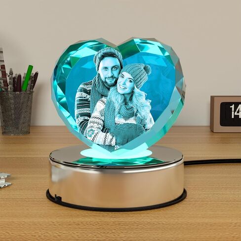 LED 7 Color Rotating Light Crystal Display Base Stand (7 Color Rotating), Display Base for 3D Crystal Photo Glass Art in Saudi Arabia