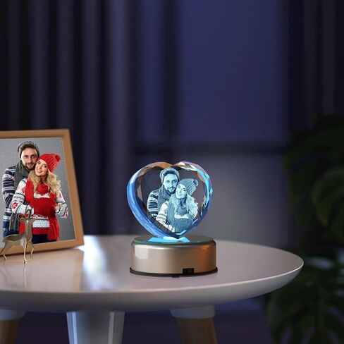 LED 7 Color Rotating Light Crystal Display Base Stand (7 Color Rotating), Display Base for 3D Crystal Photo Glass Art in Saudi Arabia