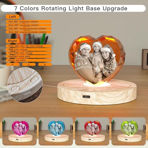 LED 7 Color Rotating Light Crystal Display Base Stand (7 Color Rotating), Display Base for 3D Crystal Photo Glass Art in Saudi Arabia