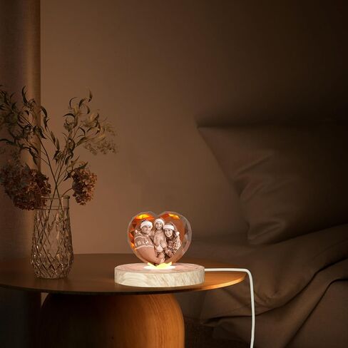 LED 7 Color Rotating Light Crystal Display Base Stand (7 Color Rotating), Display Base for 3D Crystal Photo Glass Art in Saudi Arabia