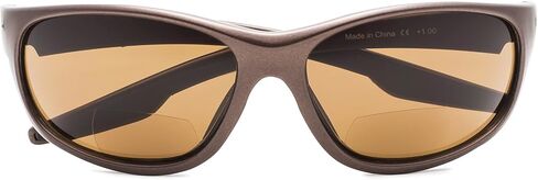 Eyekepper TR90 Unbreakable Sports Bifocal Sunglasses Baseball Running Fishing Driving Golf Softball Hiking Pearly Brown Frame Brown Lens +1.25 in Saudi Arabia