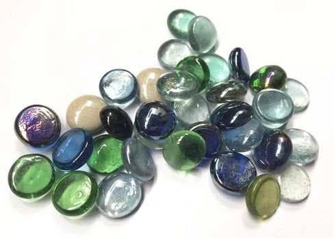 Briliant Shop Flat Pebbles Marbles, 3 Lbs Glass Gems Stone for Vase Fillers, Wedding Table Scatter, Aquarium Fillers Decor, Party Decoration, Crystal Rocks (Approx 300 pcs Royal Blue) in Saudi Arabia