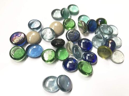 Briliant Shop Flat Pebbles Marbles, 3 Lbs Glass Gems Stone for Vase Fillers, Wedding Table Scatter, Aquarium Fillers Decor, Party Decoration, Crystal Rocks (Approx 300 pcs Royal Blue) in Saudi Arabia