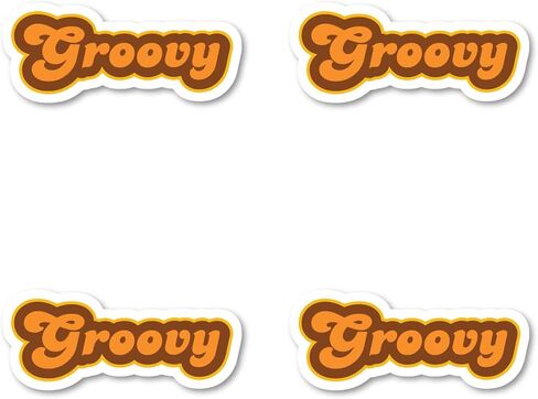 ملصقات مضحكة مقتبسة من Groovy Retro - ملصقات للكمبيوتر المحمول - ملصق فينيل - كمبيوتر محمول، هاتف، كمبيوتر لوحي من الفينيل S1102 (4 بوصات) in Kuwait