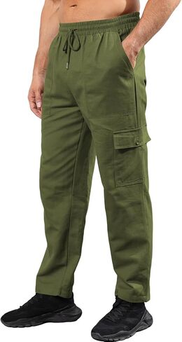 سراويل Lexiart الرجالية الخارجية للشحن أثناء السفر والمشي لمسافات طويلة، سراويل مريحة للعمل in Kuwait