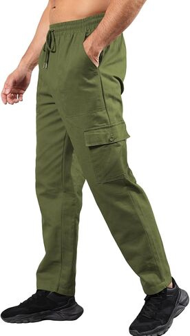 سراويل Lexiart الرجالية الخارجية للشحن أثناء السفر والمشي لمسافات طويلة، سراويل مريحة للعمل in Kuwait