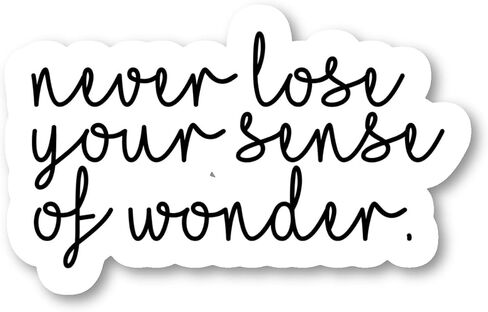 Never Lose A Sense of Wonder Sticker Inspirational Quotes Stickers - 3 Pack - Set of 2.5, 3 and 4 Inch Vinyl Laptop Stickers - for Laptop, Phone, Water Bottle, Car & More Decal (3 Pack) S9350-3Pack in Kuwait