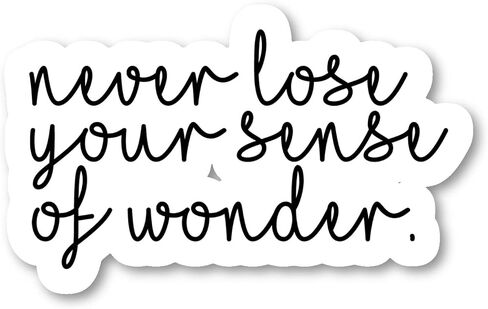 Never Lose A Sense of Wonder Sticker Inspirational Quotes Stickers - 3 Pack - Set of 2.5, 3 and 4 Inch Vinyl Laptop Stickers - for Laptop, Phone, Water Bottle, Car & More Decal (3 Pack) S9350-3Pack in Kuwait