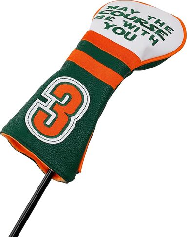 Golf Headcovers Golf Club Head Covers May The Course Be with You Style Premium Leather Driver Fairway(FW) Wood Hybrid(UT) with Number Tags in Saudi Arabia
