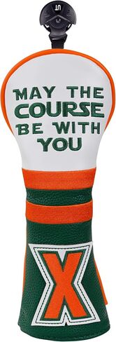 Golf Headcovers Golf Club Head Covers May The Course Be with You Style Premium Leather Driver Fairway(FW) Wood Hybrid(UT) with Number Tags in Saudi Arabia