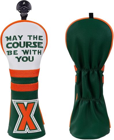 Golf Headcovers Golf Club Head Covers May The Course Be with You Style Premium Leather Driver Fairway(FW) Wood Hybrid(UT) with Number Tags in Saudi Arabia