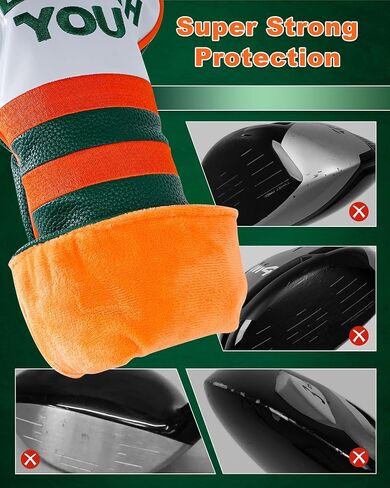 Golf Headcovers Golf Club Head Covers May The Course Be with You Style Premium Leather Driver Fairway(FW) Wood Hybrid(UT) with Number Tags in Saudi Arabia