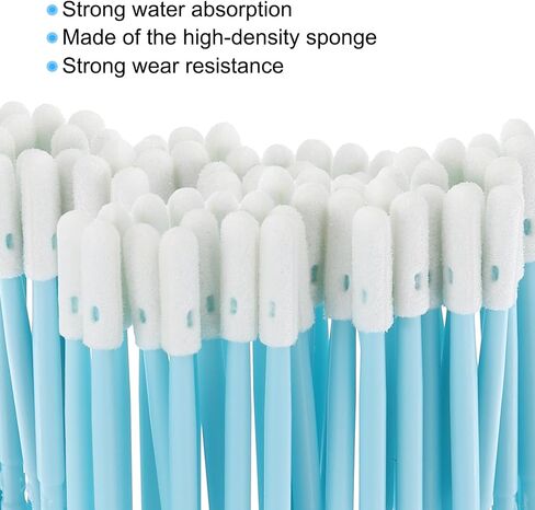 PATIKIL 2.85x0.12 Inch Foam Tip Cleaning Swabs, 200pcs Double Round Cleaning Swabs with Foam Tips for Camera Crafts Electronics Lab, Blue in Saudi Arabia
