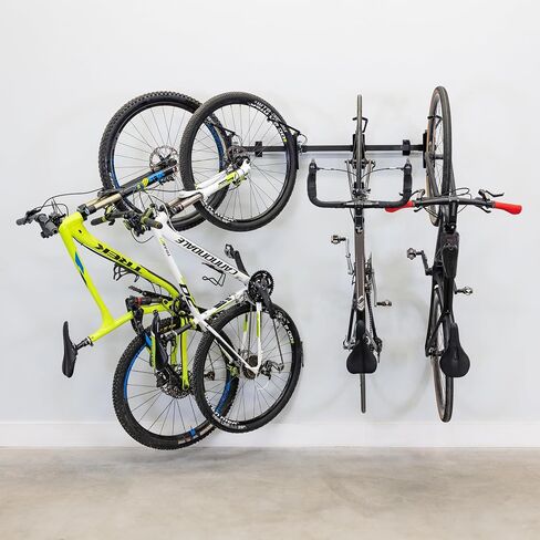 Teal Triangle G-Swivel Bike Wall Mount, 4 Bike Rack Garage Organizer, Rotating Bike Storage Hooks Hold 300 lbs, 46" x 10" x 10" in Saudi Arabia
