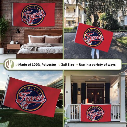 Desert Cactus Indiana Fever Flag Team WNBA Women's National Basketball Association 100% Polyester Indoor Outdoor 3 feet x 5 feet Flag (Dark Blue) in Saudi Arabia