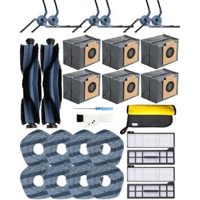 29 Pack Replacement Parts Compatible with Eufy X10 Pro Omni Robotic Vacuum Cleaner,2 Main Brushes,6 Sweeping Brushes,4 HEPA Filters,6 Vacuum Bags,8 Mop Pads,etc.