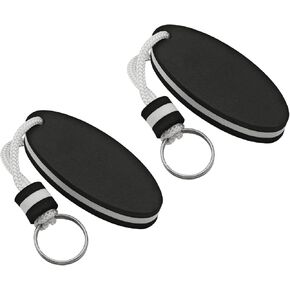 2 PCS Floating Key Ring Black Foam Floating Keychain Floating Key Chain for Boating for Fishing Sailing Surfing Swimming Water Sports