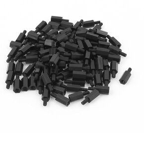 uxcell M3 10+6mm Male Female Thread Nylon Hex Standoff Spacer Pillar 100pcs