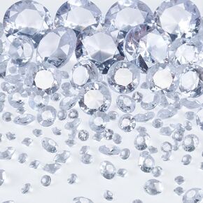 Babenest Acrylic Diamond Fake Gems Vase Filler, 800pcs Faux Diamonds Crystals Jewels for Table Scatters Wedding Party Event Arts & Crafts Birthday Decoration Favor (Clear)