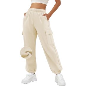 ATHMILE Womens Cargo Sweatpants Oversized Fleece Joggers Fall Fashion Outfits Y2k Clothes 2024 with Pockets