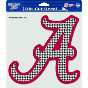 WinCraft NCAA Alabama Crimson Tide "Hounds-tooth" 8-by-8 Inch Diecut Colored Decal, 0.50" x 9.25", Multicolor