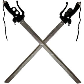 damdos Halloween Prop for 2Pcs Attack it Titan 37inch Shingeki Cosplay Sword Kyojin Swords Cosplay Xmas Birthday Gifts (2PCS Slivers)