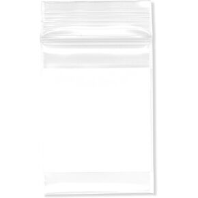 Plymor 1.5" x 2" (Pack of 100), 2 Mil with White-Block Zipper Reclosable Plastic Bags