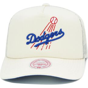 Mitchell & Ness Los Angeles Dodgers Cooperstown MLB Evergreen Trucker Snapback Hat Cap - Off White