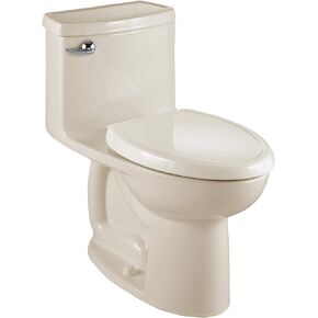 American Standard 612AA001.020 Compact Cadet 3, One-Piece Toilet with Slow-Close Seat and Wax Ring, Elongated Front, Left-Hand Flush, White, 1.28 gpf