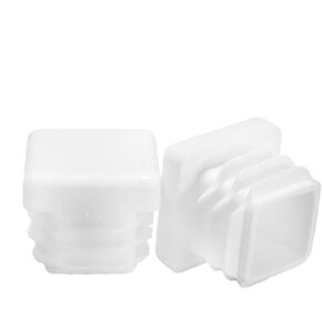 Prescott Plastics 0.75" Inch Square Plastic Plug Insert (10 Pack), White End Cap for Metal Tubing, Fence, Glide Insert for Pipe Post, Chairs and Furniture