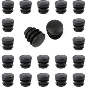16mm Round Chair End Caps Tubing Plug Cap for Furniture Glide Prevention Plastic Post End Insert for Chair/Desk/Tube Protector-Black 50 pcs