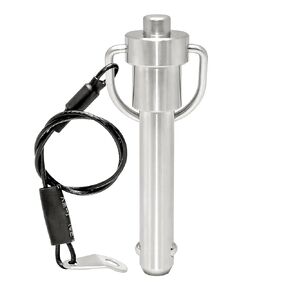 1 Pc Stainless Steel Ring Handle Locking Pin Ball Lock pins Quick Release pin with Button Locating pins Safety pins Dowels w/ Reinforced Lanyard (Dia.:1/4, 1-1/2in)